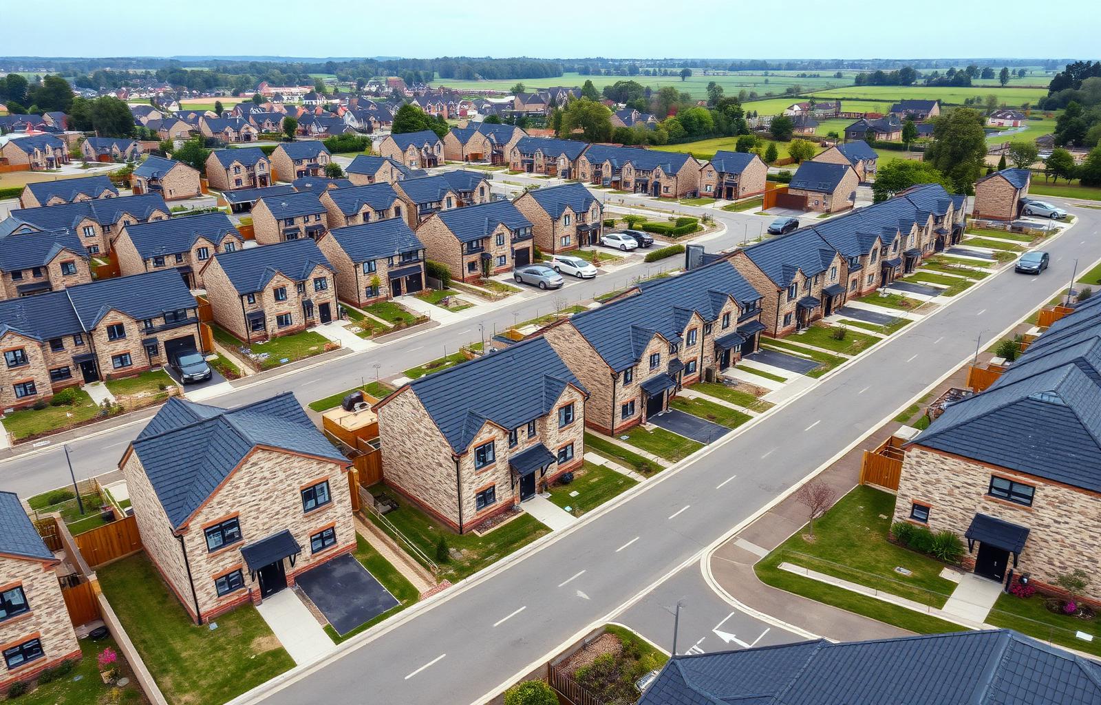 Aerial view of a residential development in the South West
